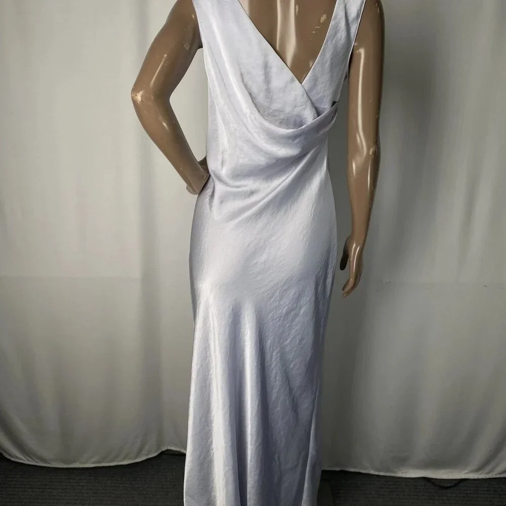 NEW THEORY Womens Maxi Dress Hydrangea Purple Size S Scoop Neck Cowl Back - Picture 3 of 10